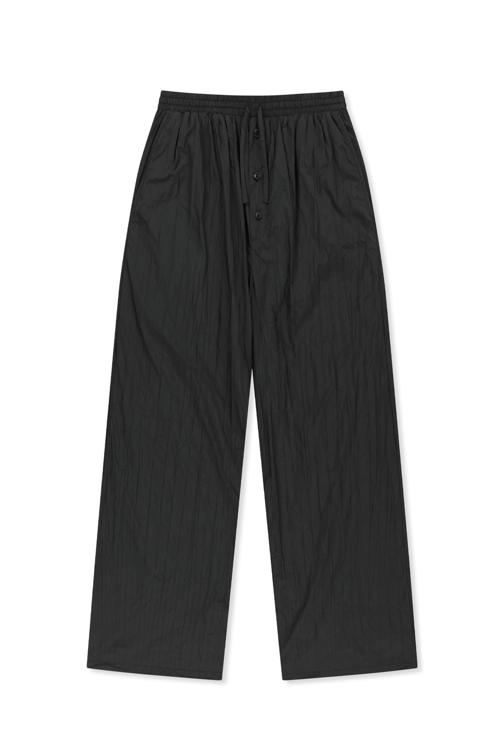 Matin Kim - Nylon Crinkle Wide Pants (Black) product image 1 | TRAB K-Fashion Australia