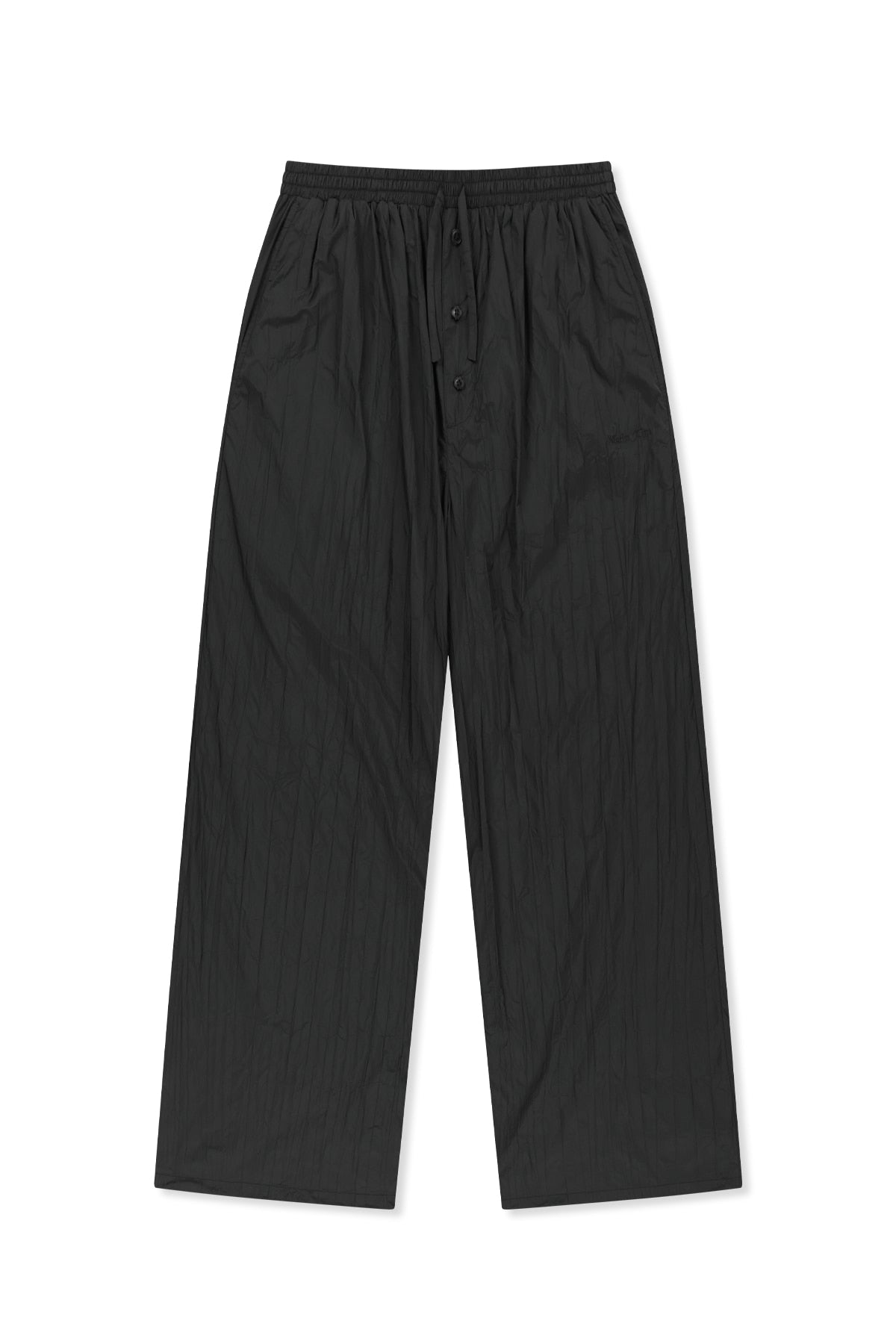 Matin Kim - Nylon Crinkle Wide Pants (Black) product image 1 | TRAB K-Fashion Australia