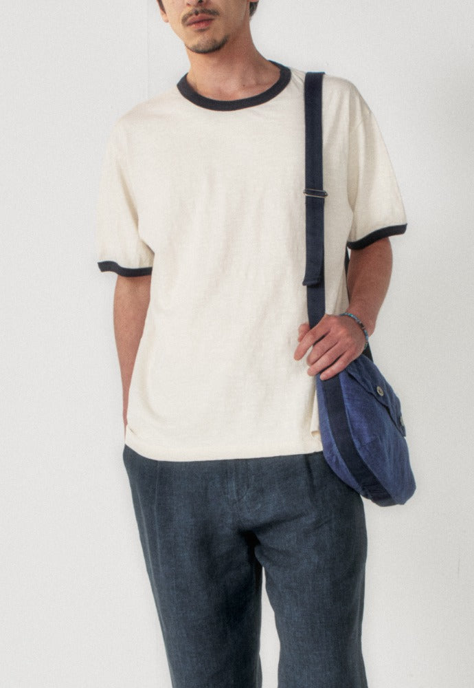 Art if acts - Slub Ringer Tee (Cream/Navy) product image 1 | TRAB K-Fashion Australia