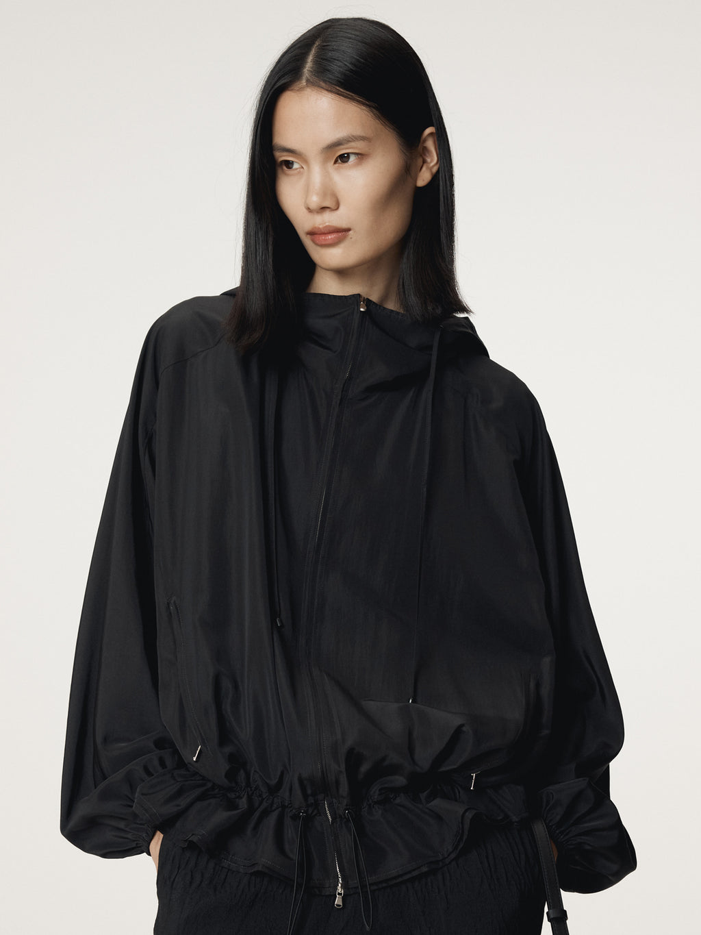 Recto - Silk Blend Technical Hoodie Jumper (Black) product image 6 | TRAB K-Fashion Australia