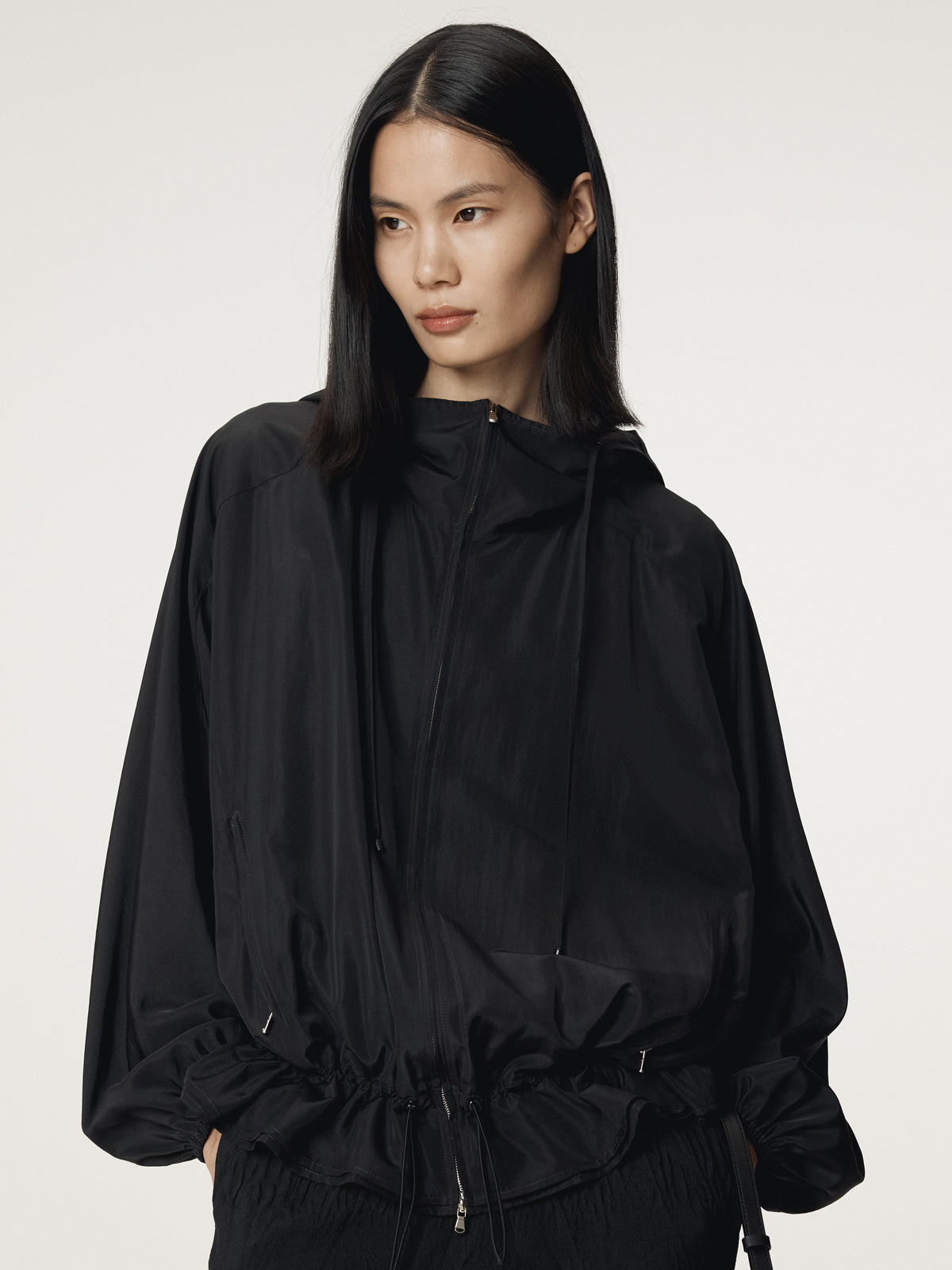 Recto - Silk Blend Technical Hoodie Jumper (Black) product image 6 | TRAB K-Fashion Australia