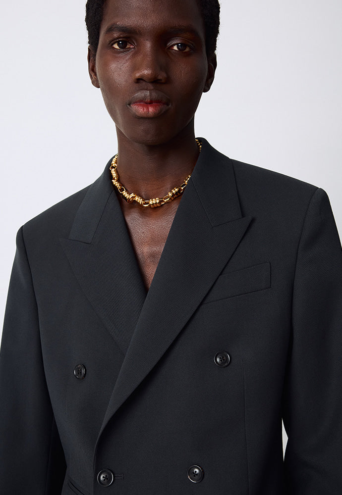 Tonywack - Wool Twill Double-Breasted Tailored Blazer (Carbon Grey) product image 8 | TRAB K-Fashion Australia