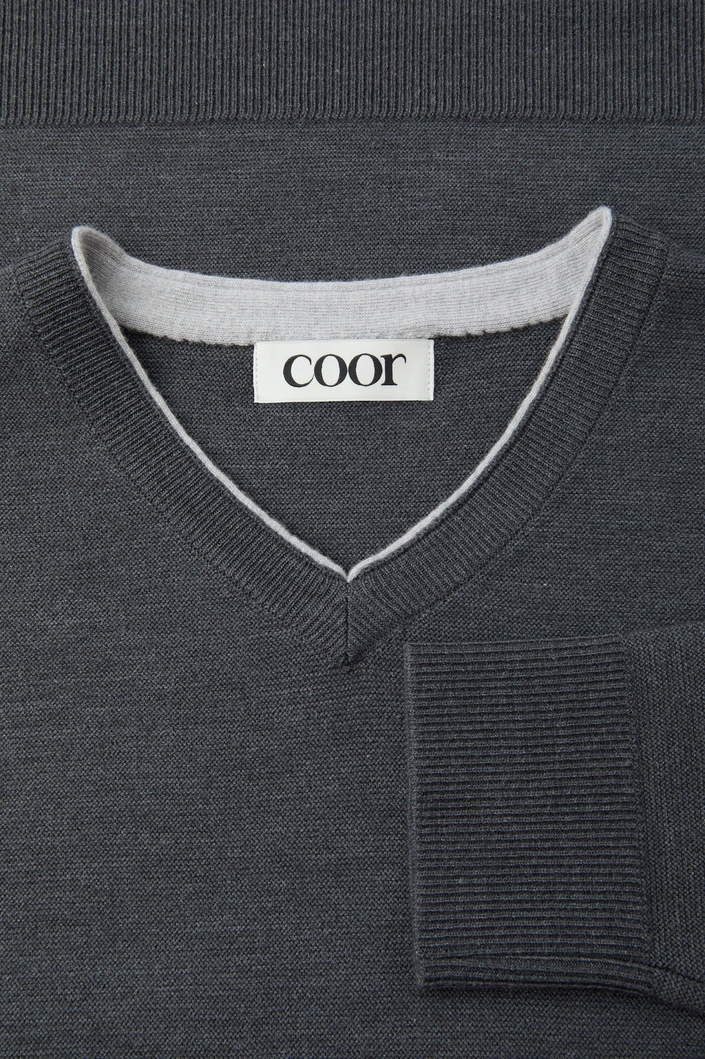 Coor - V-Neck Merino Wool Layered Sweater (Charcoal) product image 5 | TRAB K-Fashion Australia