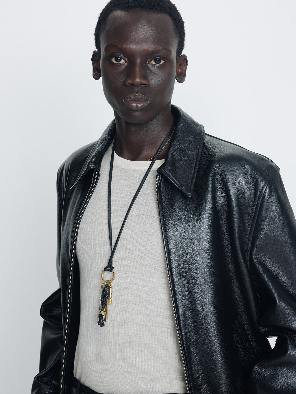 Tonywack - Cow Leather Buckle Zip Jacket (Black) product image 5 | TRAB K-Fashion Australia