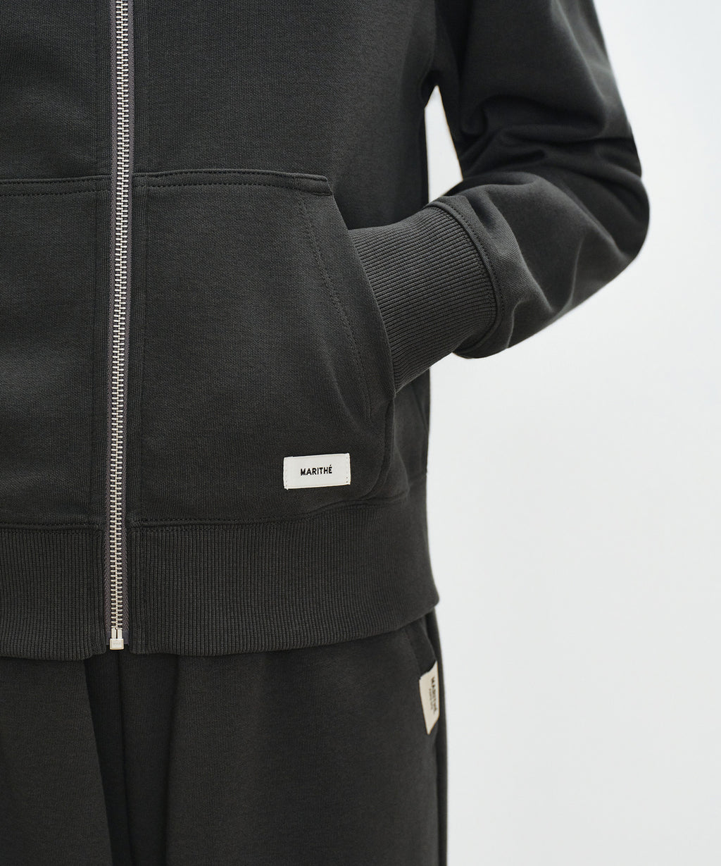 Marithe & Francois Girbaud - Basic High Neck Zipup (Charcoal) product image 4 | TRAB K-Fashion Australia