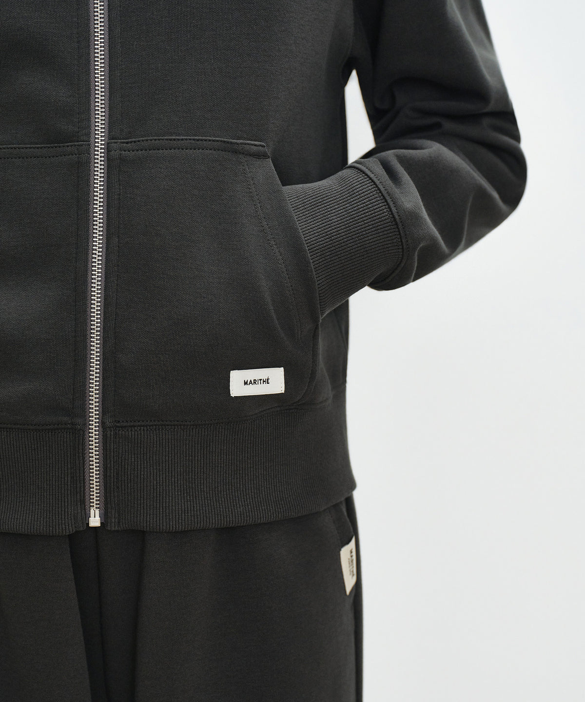 Marithe & Francois Girbaud - Basic High Neck Zipup (Charcoal) product image 4 | TRAB K-Fashion Australia