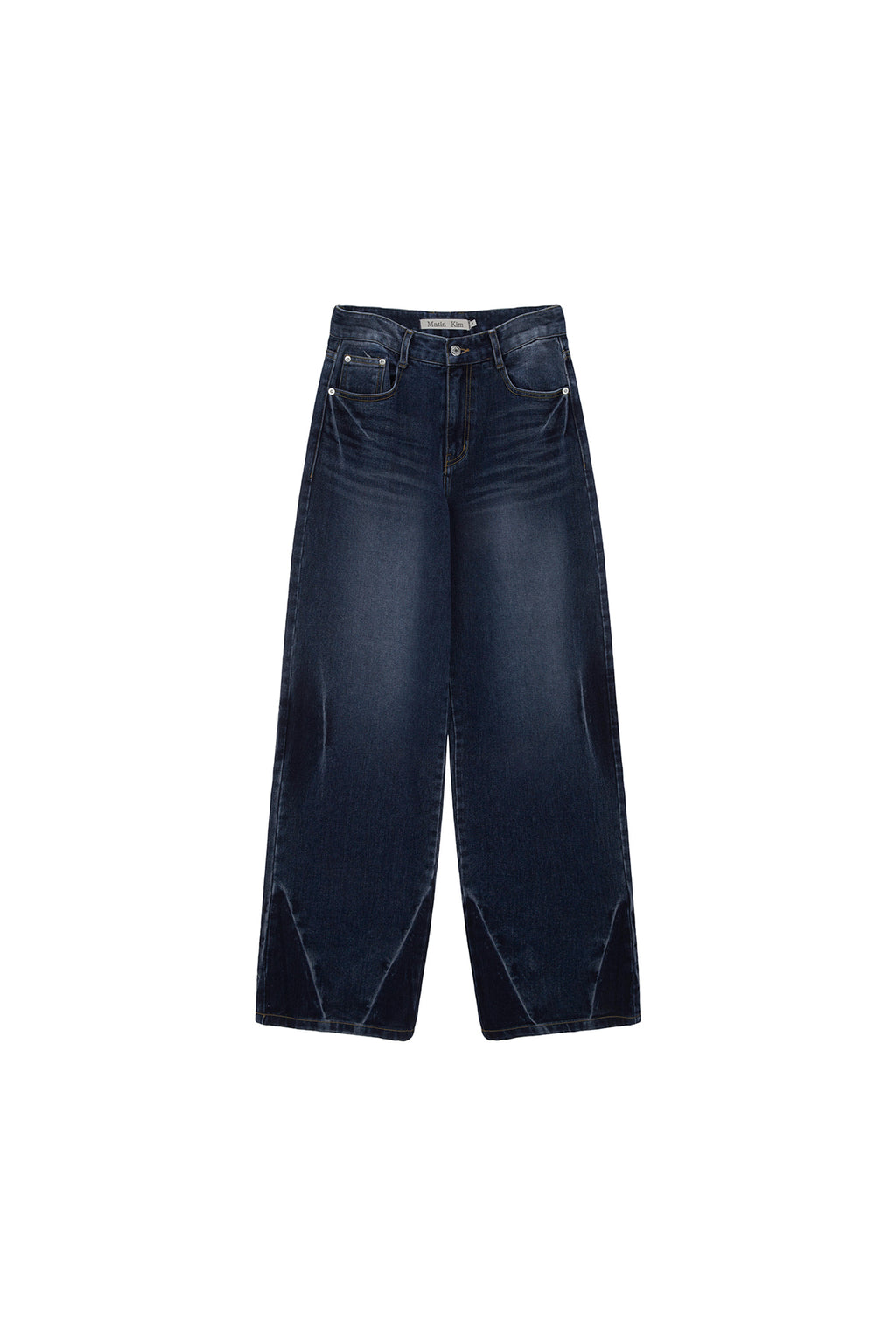 Matin Kim - Hem Washed Point Denim Pants (Navy) product image 5 | TRAB K-Fashion Australia