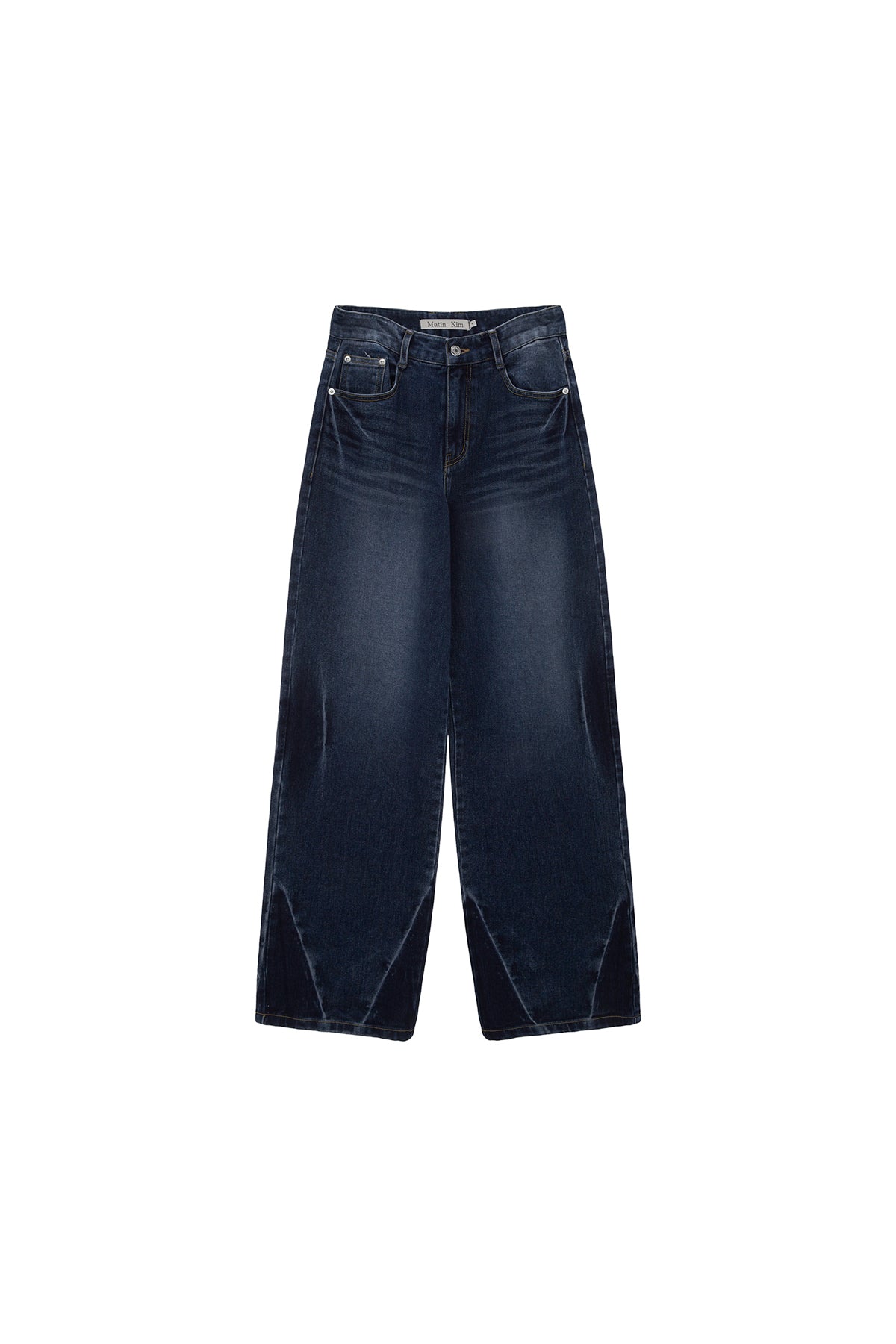 Matin Kim - Hem Washed Point Denim Pants (Navy) product image 5 | TRAB K-Fashion Australia