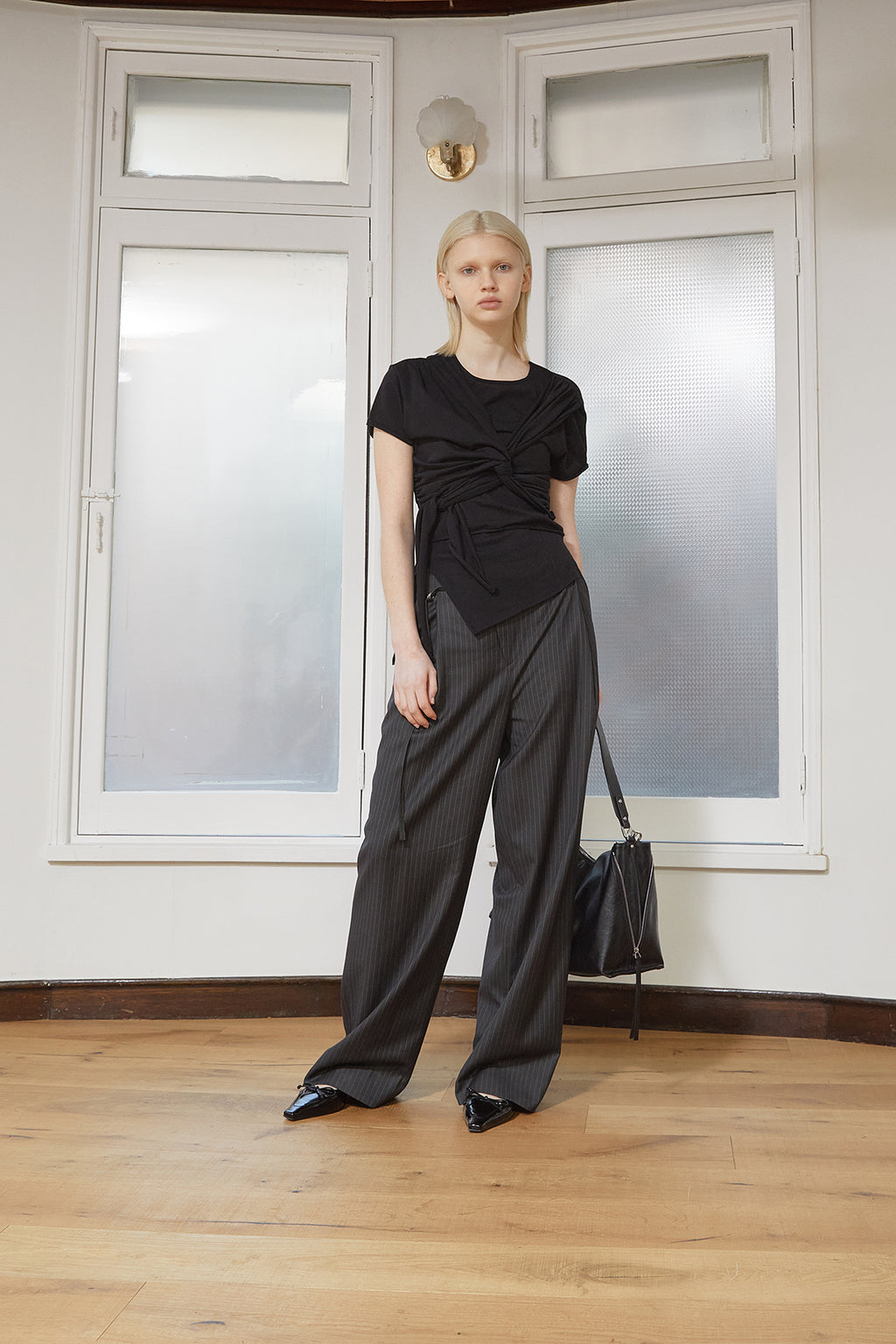 Matin Kim - Tuck Point Stripe Trouser (Charcoal) product image 13 | TRAB K-Fashion Australia
