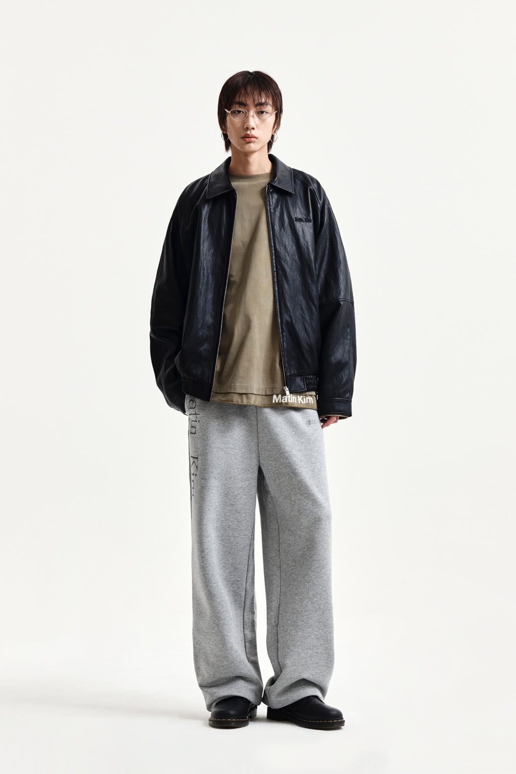 Matin Kim - Small Logo Quilted Faux Leather Zip Up Jumper (Black) product image 14 | TRAB K-Fashion Australia
