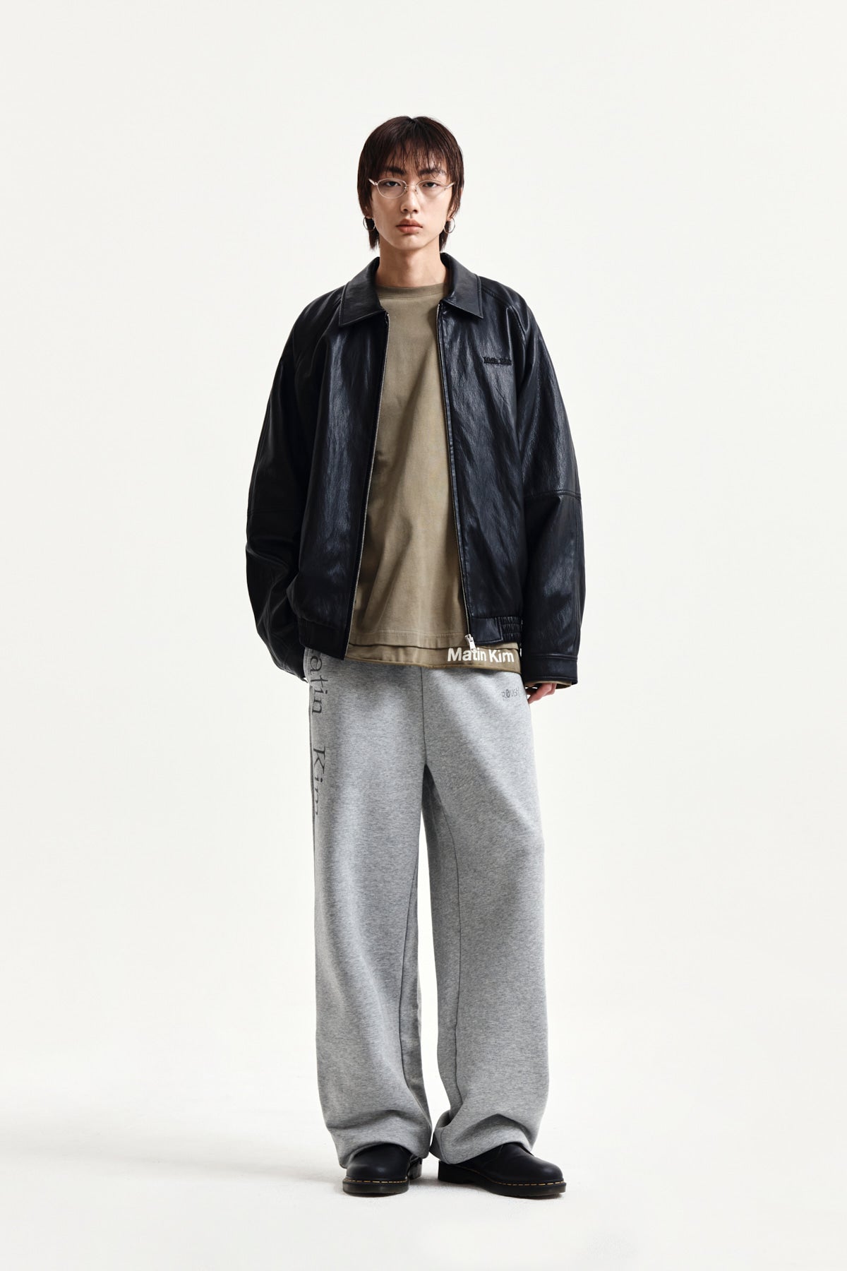 Matin Kim - Small Logo Quilted Faux Leather Zip Up Jumper (Black) product image 14 | TRAB K-Fashion Australia
