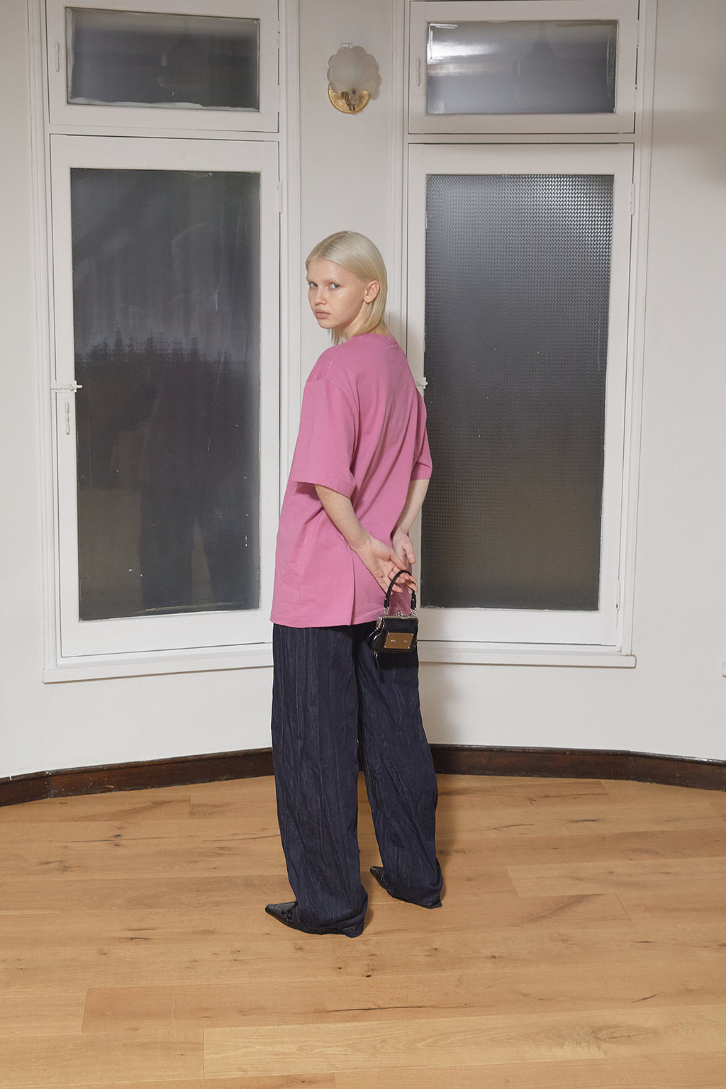 Matin Kim - Half Text Logo Top (Pink) product image 10 | TRAB K-Fashion Australia