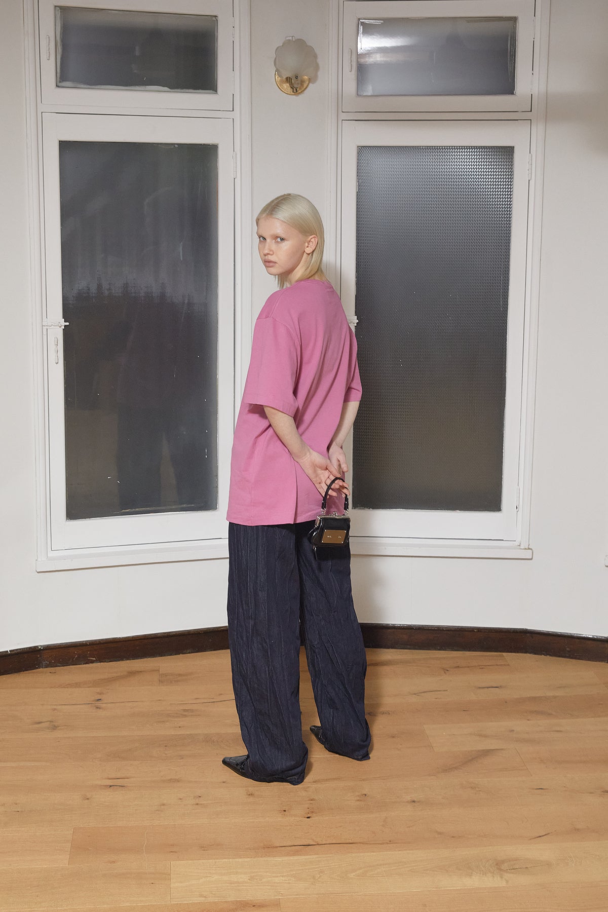 Matin Kim - Half Text Logo Top (Pink) product image 10 | TRAB K-Fashion Australia