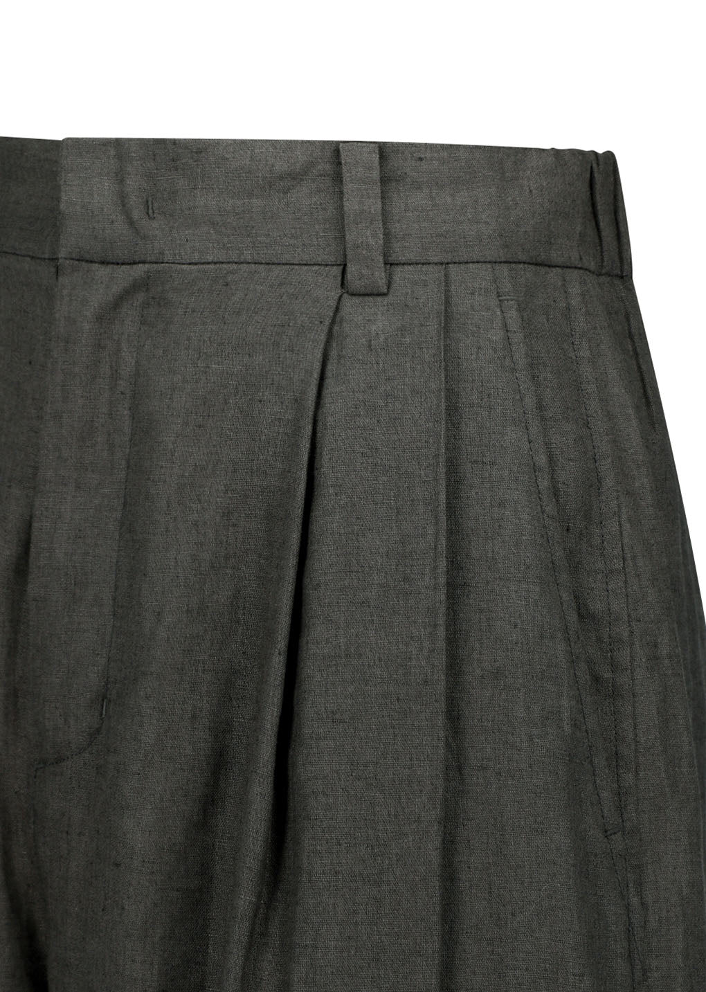 Amomento - Linen Two Tuck Wide Pants (Khaki Grey) product image 7 | TRAB K-Fashion Australia