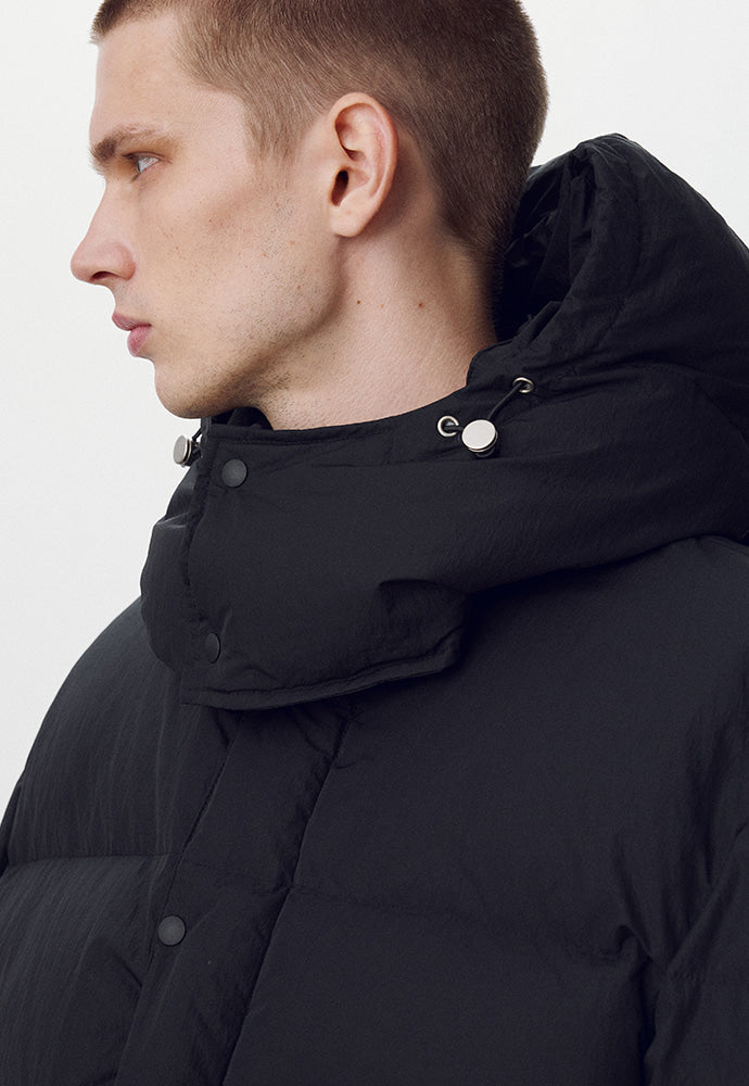 Tonywack - Technical Shell Short Puffer Down Jacket Detachable Hood (Black) product image 9 | TRAB K-Fashion Australia