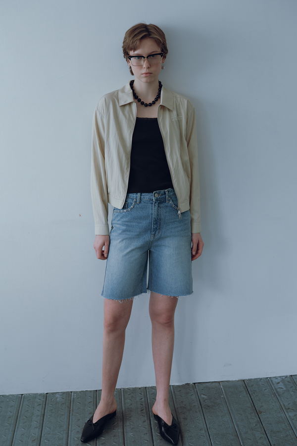 Deinet - Stud Denim Shorts (Light Blue) product image 4 | TRAB K-Fashion Australia