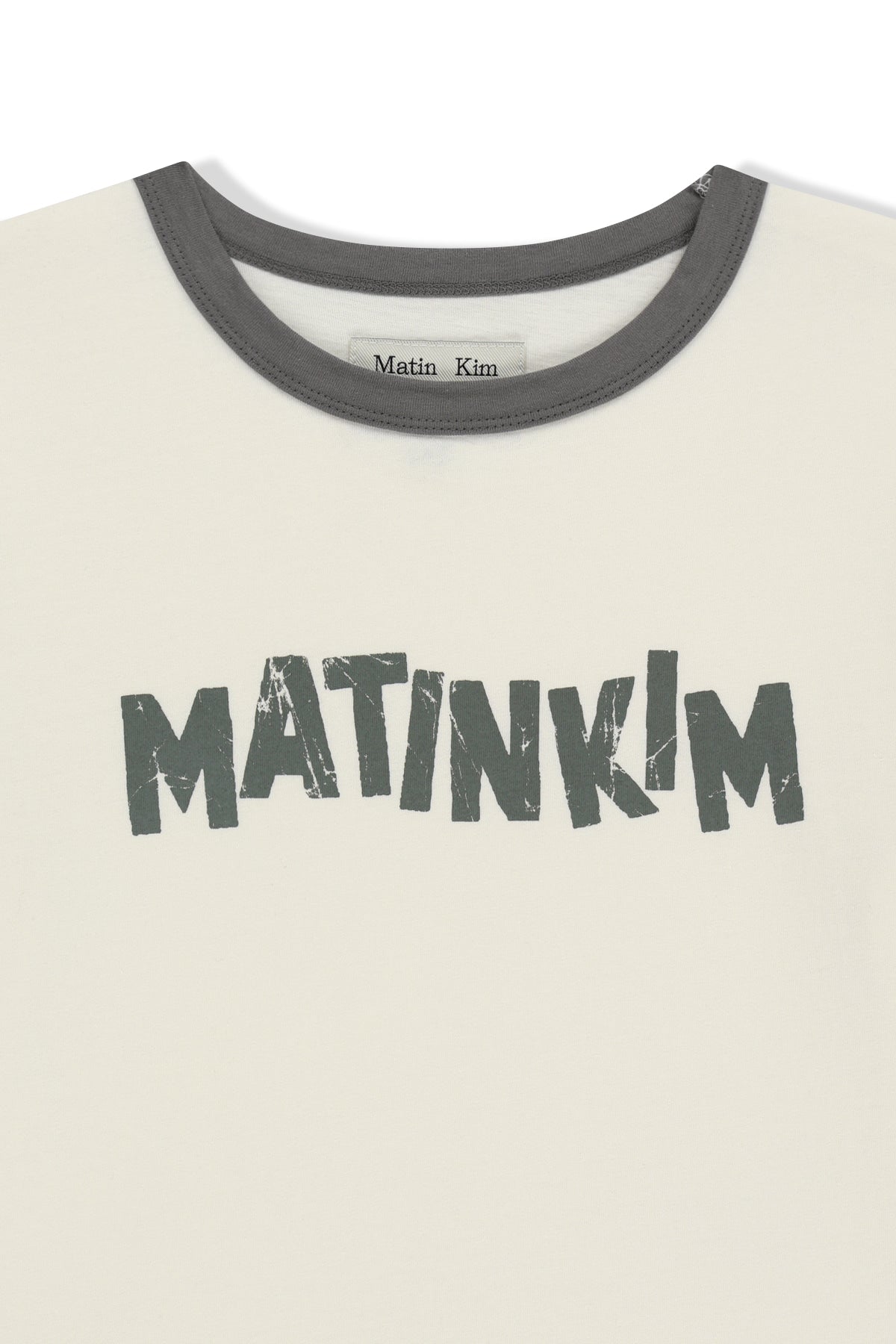 Matin Kim - Matin Logo Ringer Crop Top (Cream) product image 4 | TRAB K-Fashion Australia