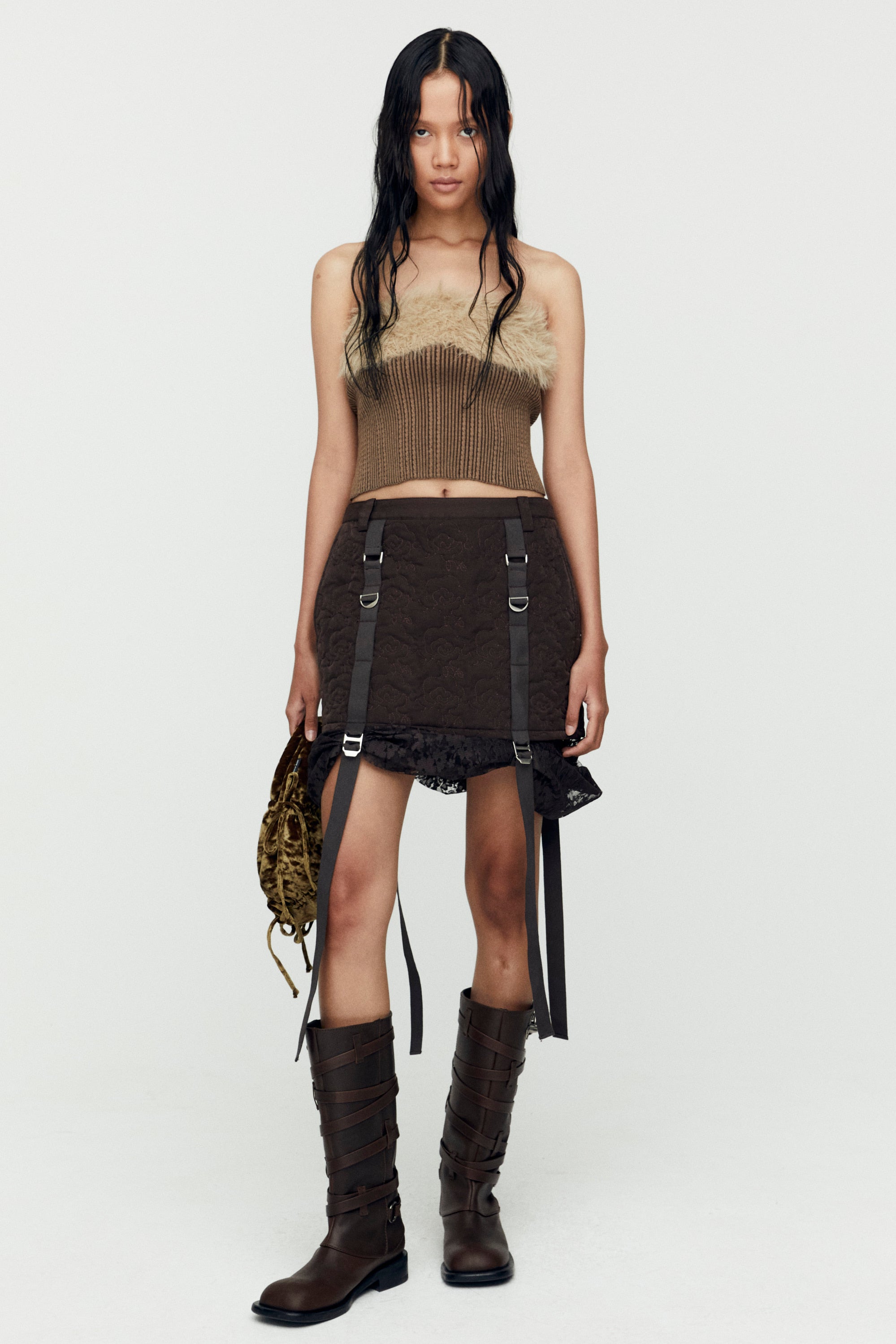 Andersson Bell - Hairy Knit Top (Brown) product image 5 | TRAB K-Fashion Australia