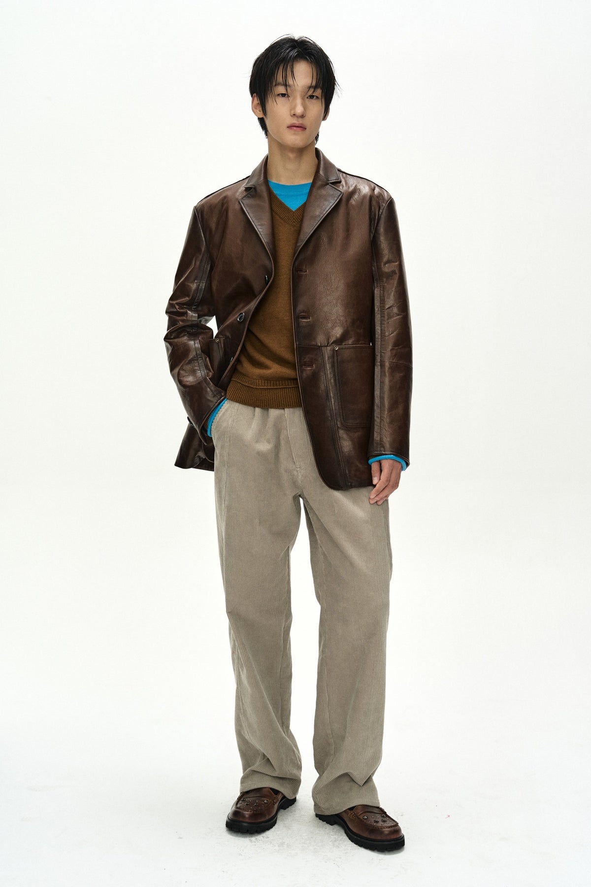 Andersson Bell - Crossover Wide-Leg Corduroy Trousers (Cream) product image 3 | TRAB K-Fashion Australia