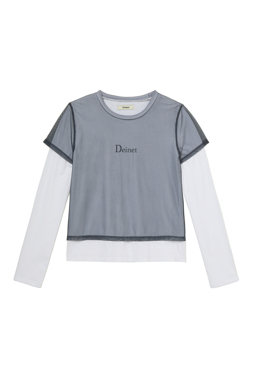 Deinet - See-Through Layered Long Sleeve (Grey) product image 1 | TRAB K-Fashion Australia