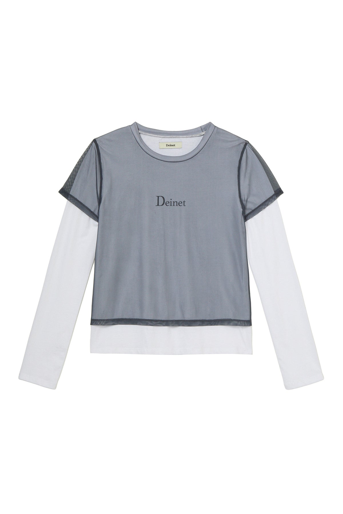 Deinet - See-Through Layered Long Sleeve (Grey) product image 1 | TRAB K-Fashion Australia