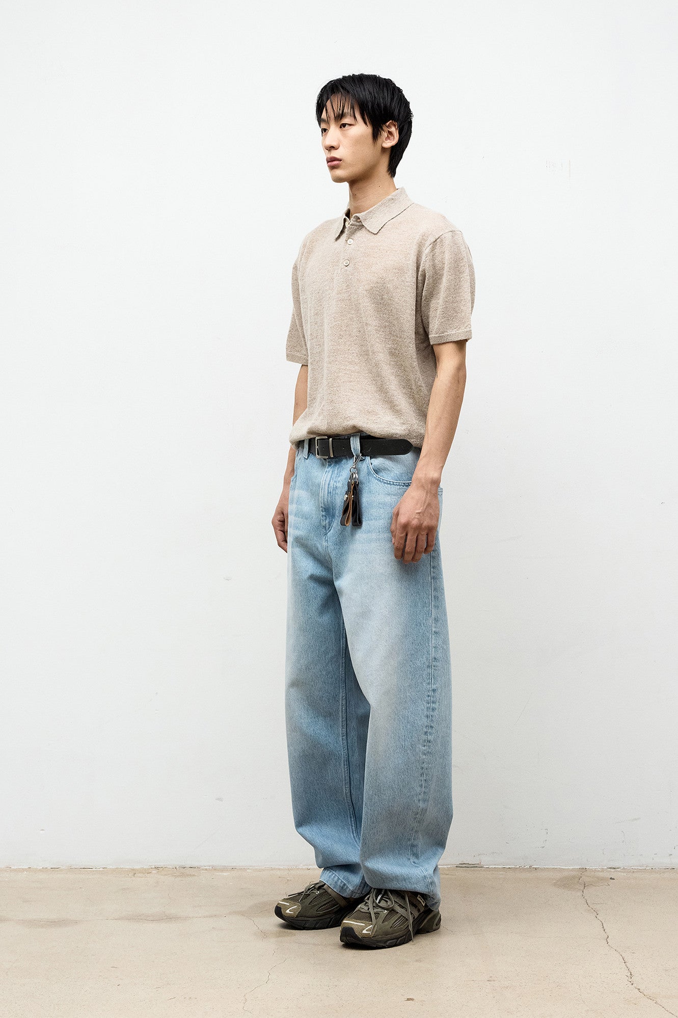 Coor - Haily Alpaca Blend Polo Knit (Melange Beige) product image 3 | TRAB K-Fashion Australia