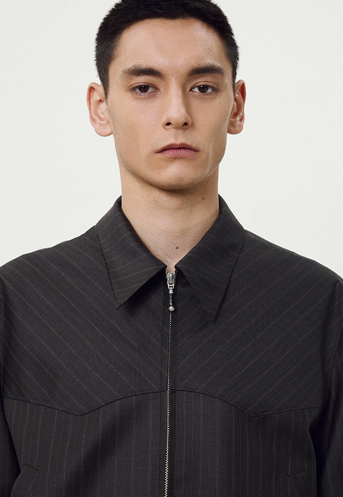 Tonywack - Worsted Wool Western Blouson Jacket (Brown Stripe) product image 7 | TRAB K-Fashion Australia