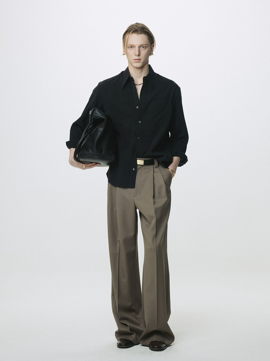 Tonywack - Silk Crepe Shirt (Black) product image 2 | TRAB K-Fashion Australia