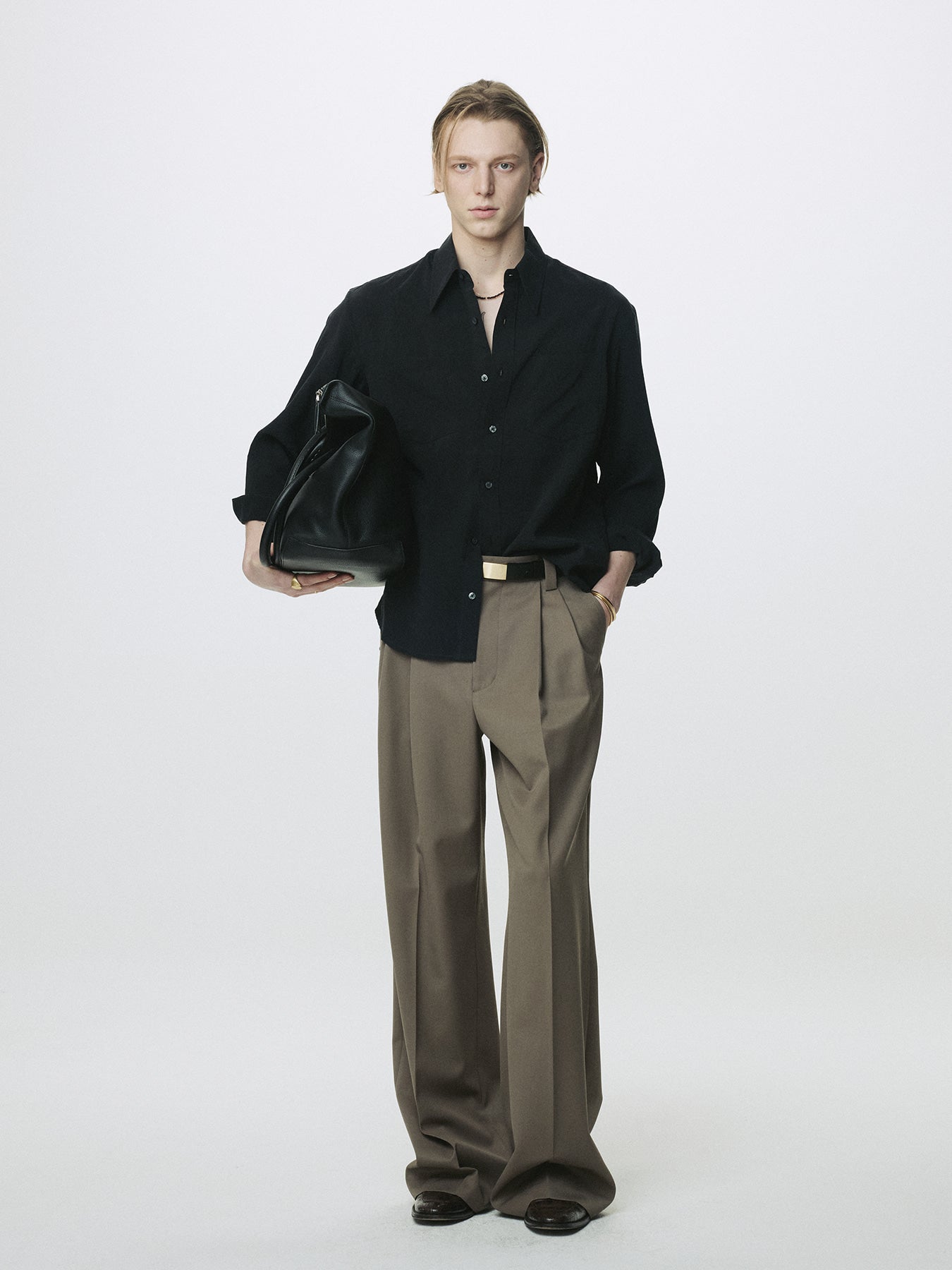 Tonywack - Silk Crepe Shirt (Black) product image 2 | TRAB K-Fashion Australia