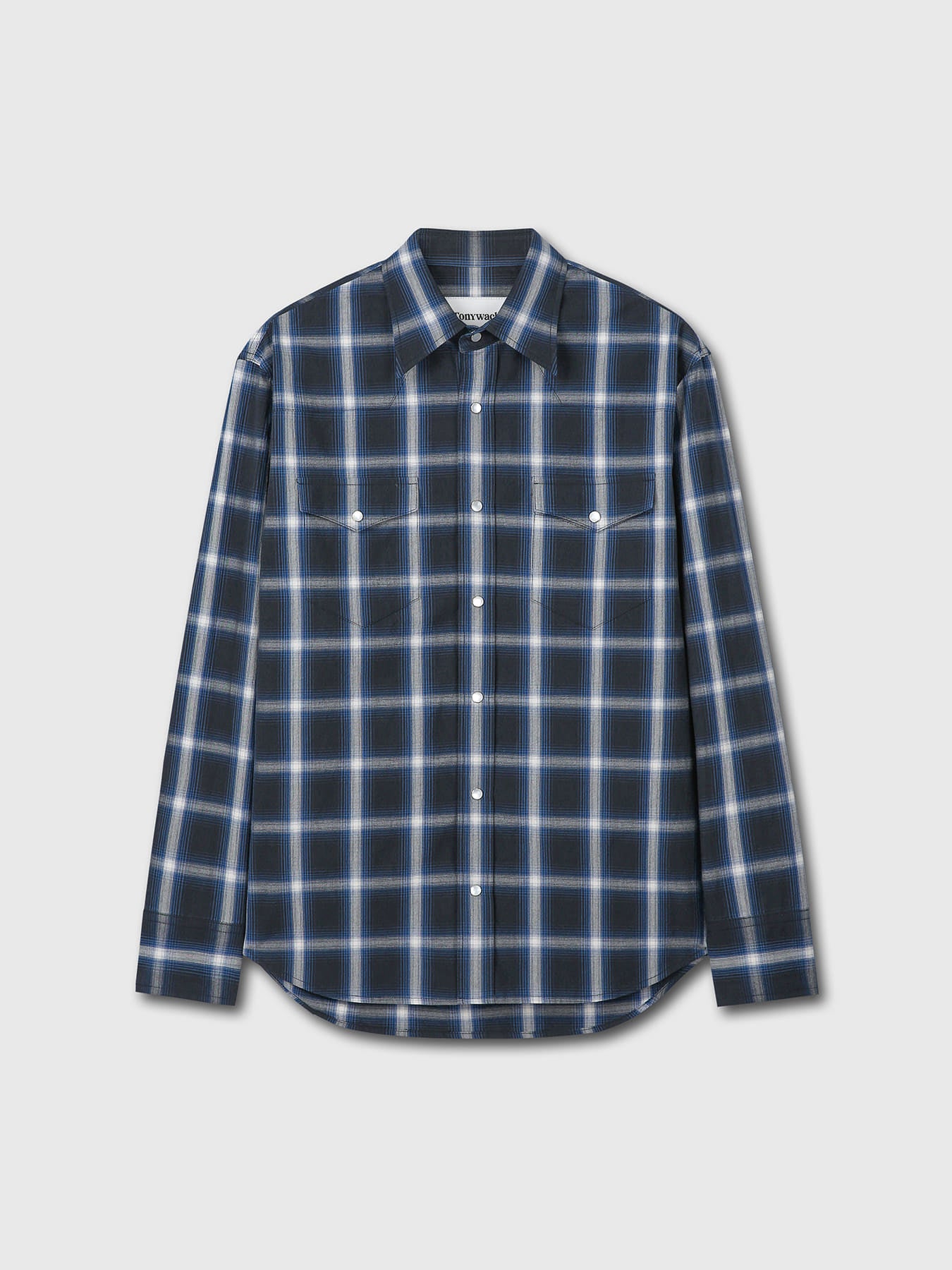 Tonywack - Checked Cotton Western Shirt Japanese Fabric (Navy/White) product image 7 | TRAB K-Fashion Australia