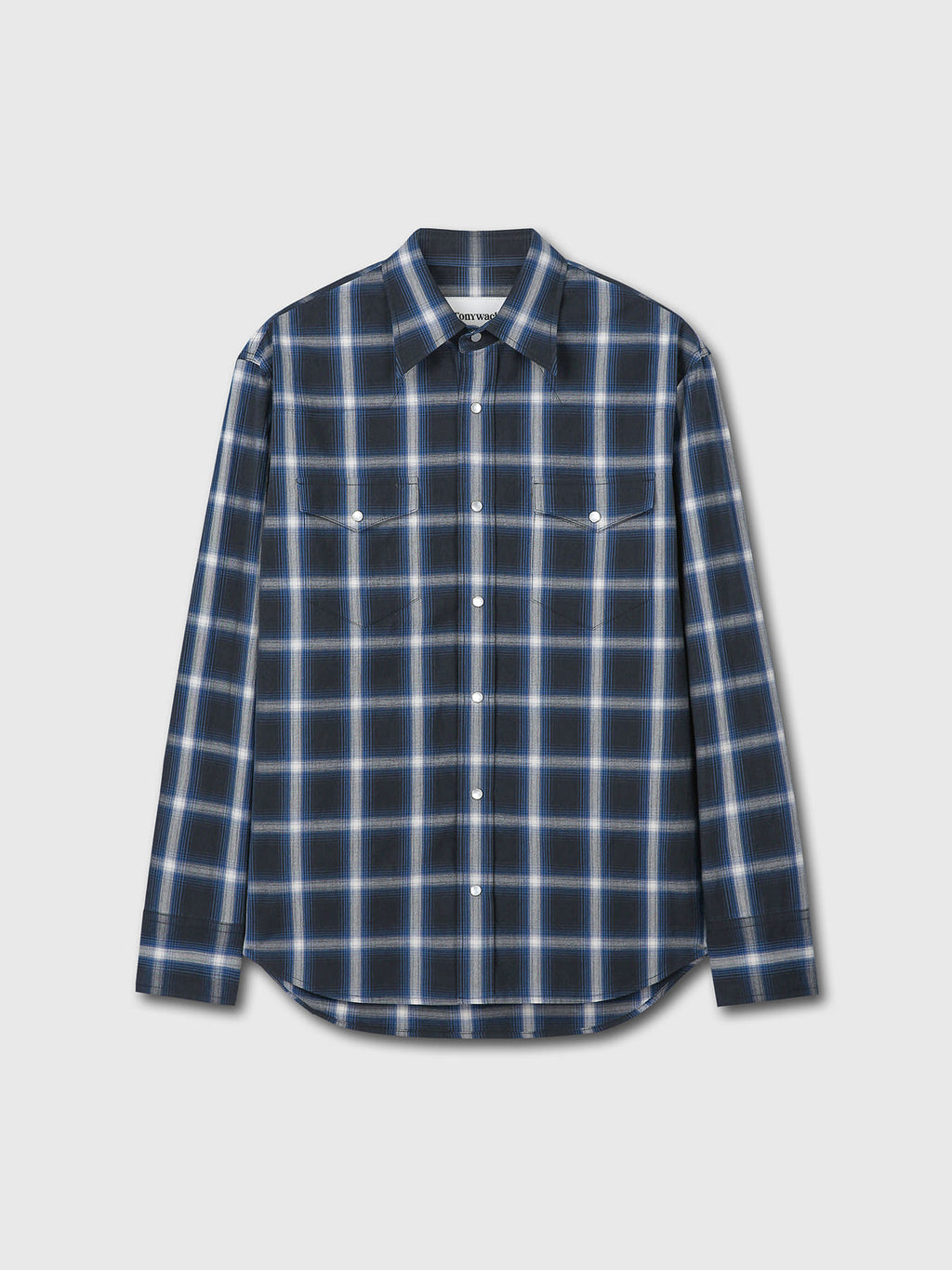 Tonywack - Checked Cotton Western Shirt Japanese Fabric (Navy/White) product image 7 | TRAB K-Fashion Australia