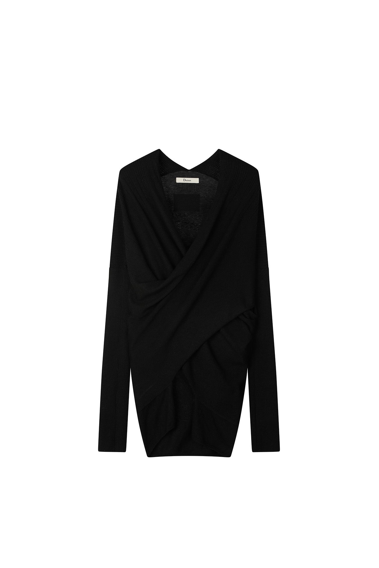 Deinet - Fluid Knit Drape Cardigan (Black) product image 9 | TRAB K-Fashion Australia