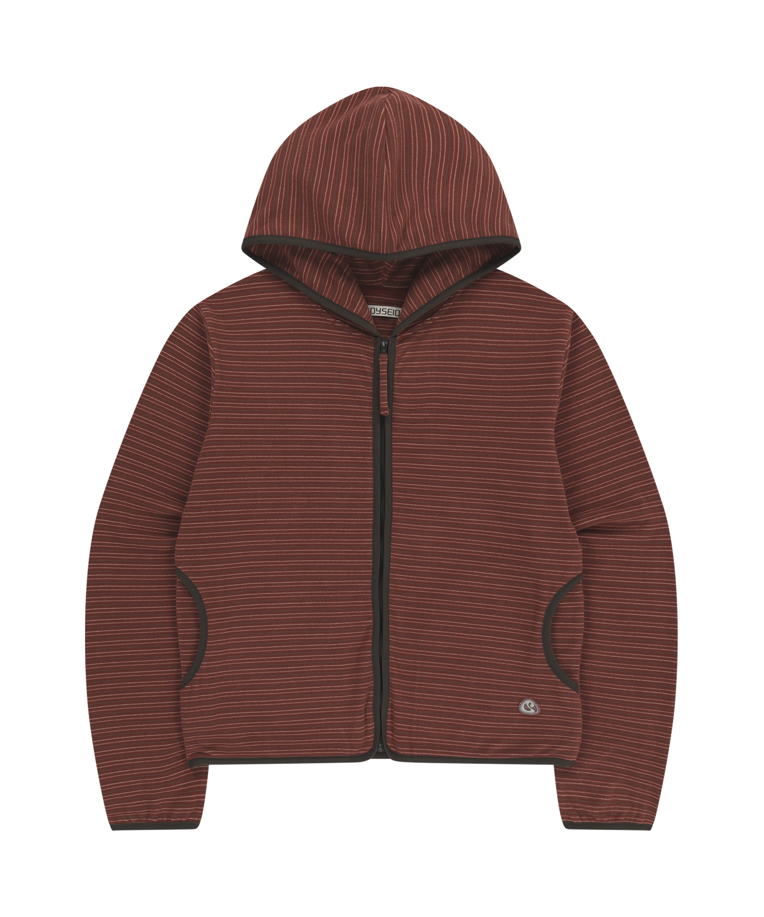 Coyseio - Stripe Fleece Hood Zip-Up (Red) product image 1 | TRAB K-Fashion Australia
