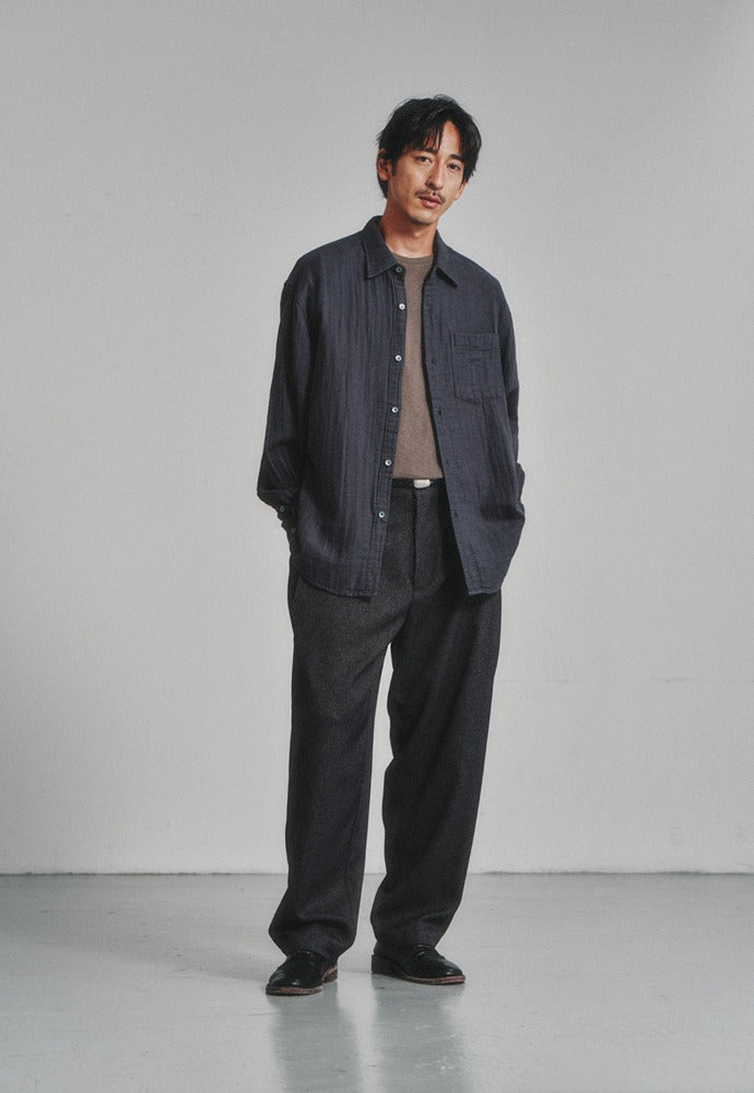 Art if acts - Comfy Side Tuck Curved Trousers (Charcoal) product image 1 | TRAB K-Fashion Australia