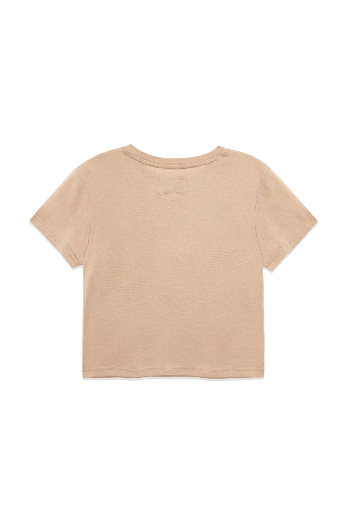 Matin Kim - Stamp Logo Graphic Crop Top (Beige) product image 3 | TRAB K-Fashion Australia