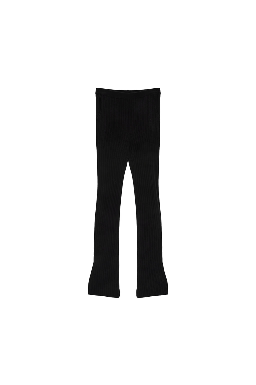 Matin Kim - Layered Knit Boots Cut Pants (Black) product image 2 | TRAB K-Fashion Australia