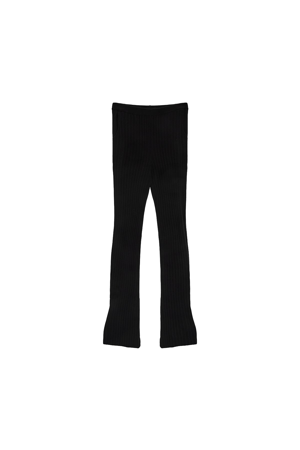 Matin Kim - Layered Knit Boots Cut Pants (Black) product image 2 | TRAB K-Fashion Australia