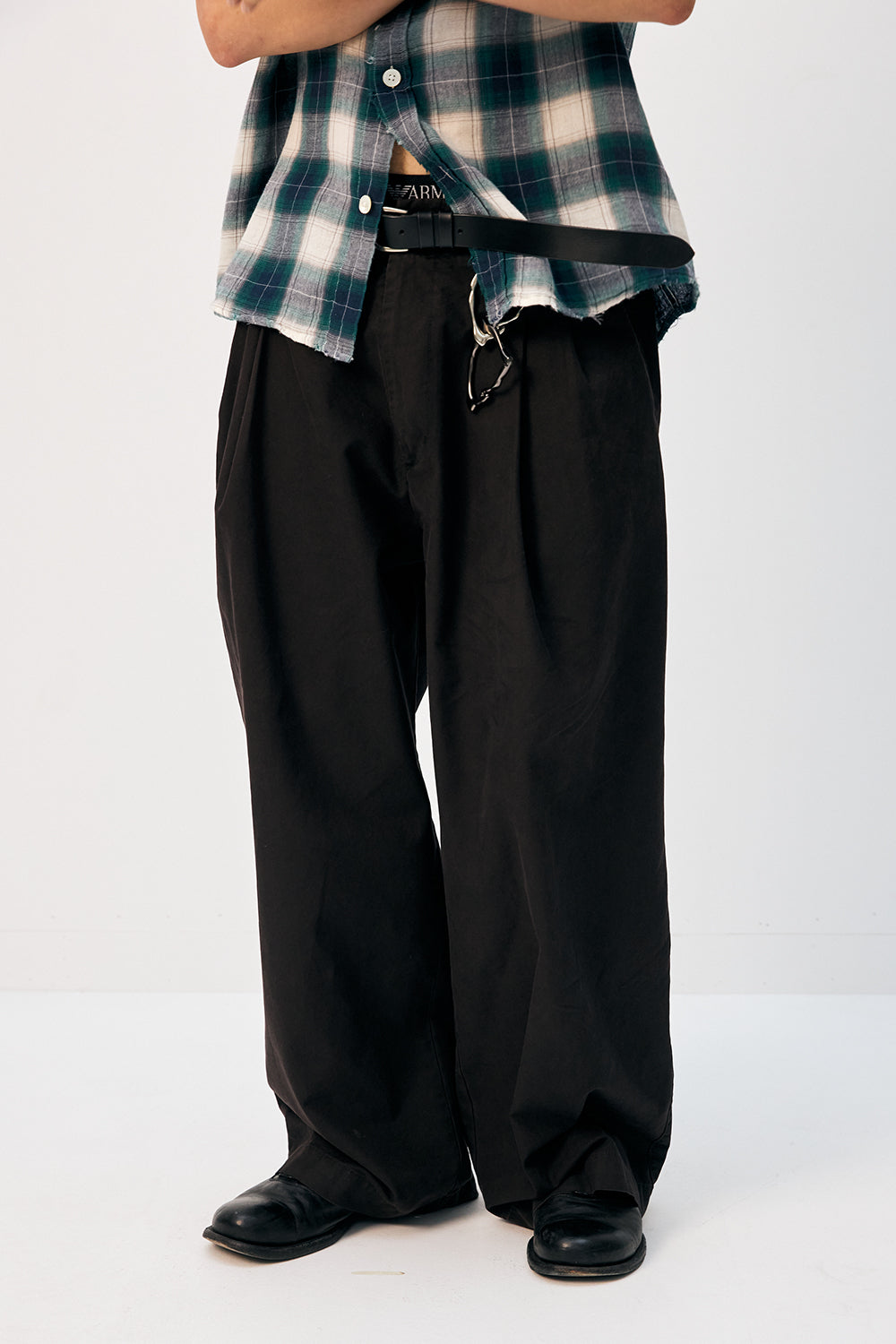 Hatchingroom - Wide Two Pleats Trousers (Dyed Purple Brown) product image 10 | TRAB K-Fashion Australia