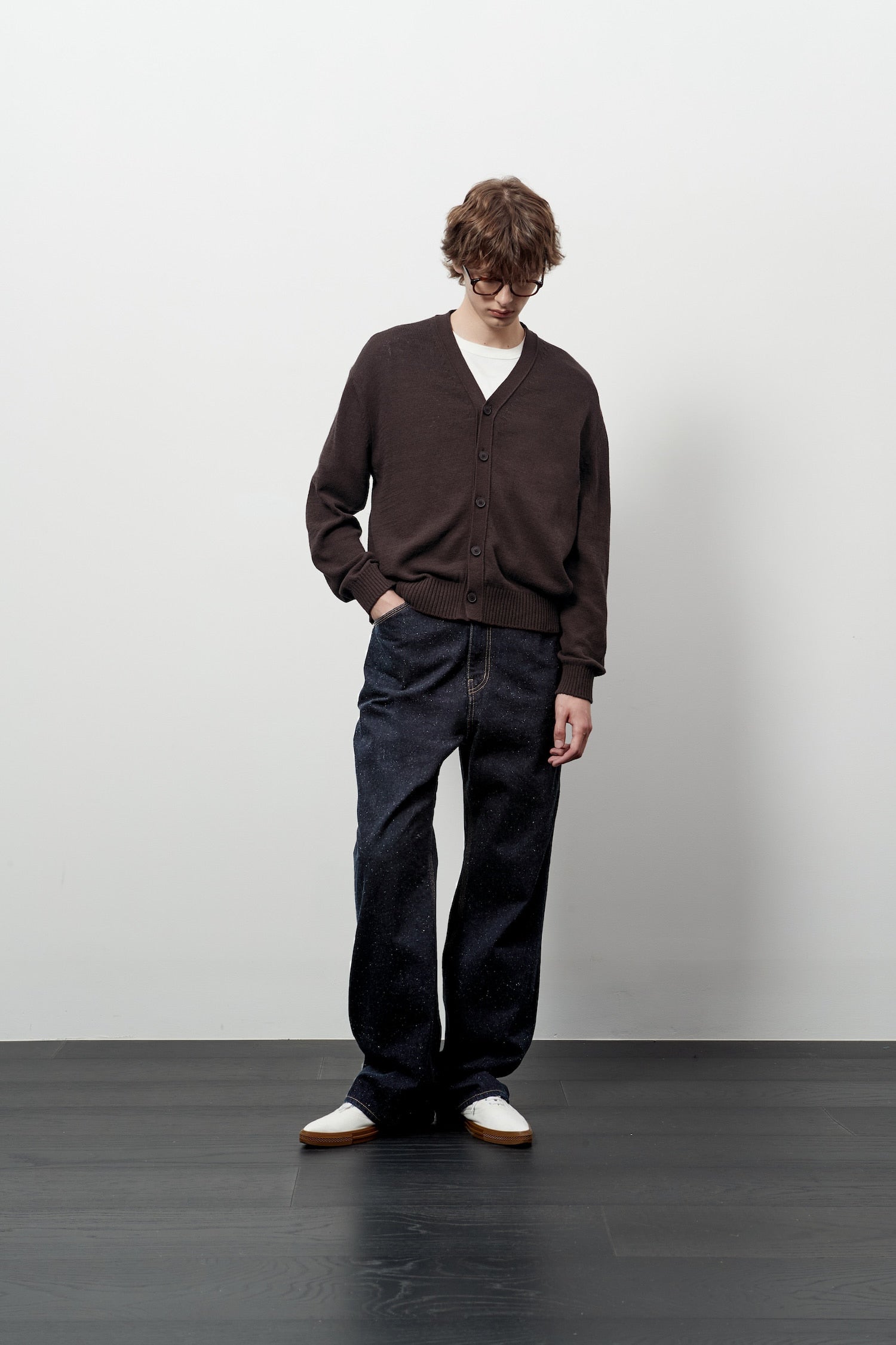 Stu - V- Neck Light Cardigan (Brown) product image 6 | TRAB K-Fashion Australia