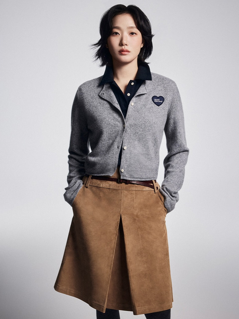 Mardi Mercredi - Suede Midi Skirt (Camel) product image 1 | TRAB K-Fashion Australia