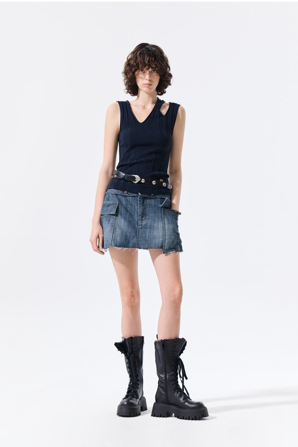 Matin Kim - Cargo Mini Denim Skort (Blue) product image 10 | TRAB K-Fashion Australia
