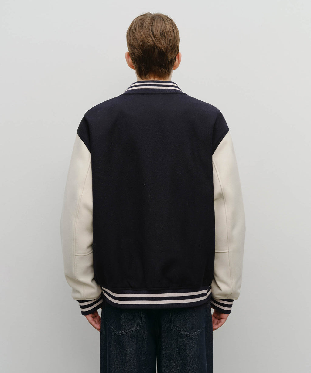Marithe & Francois Girbaud - Wool Varsity Jacket (Dark Navy) product image 3 | TRAB K-Fashion Australia