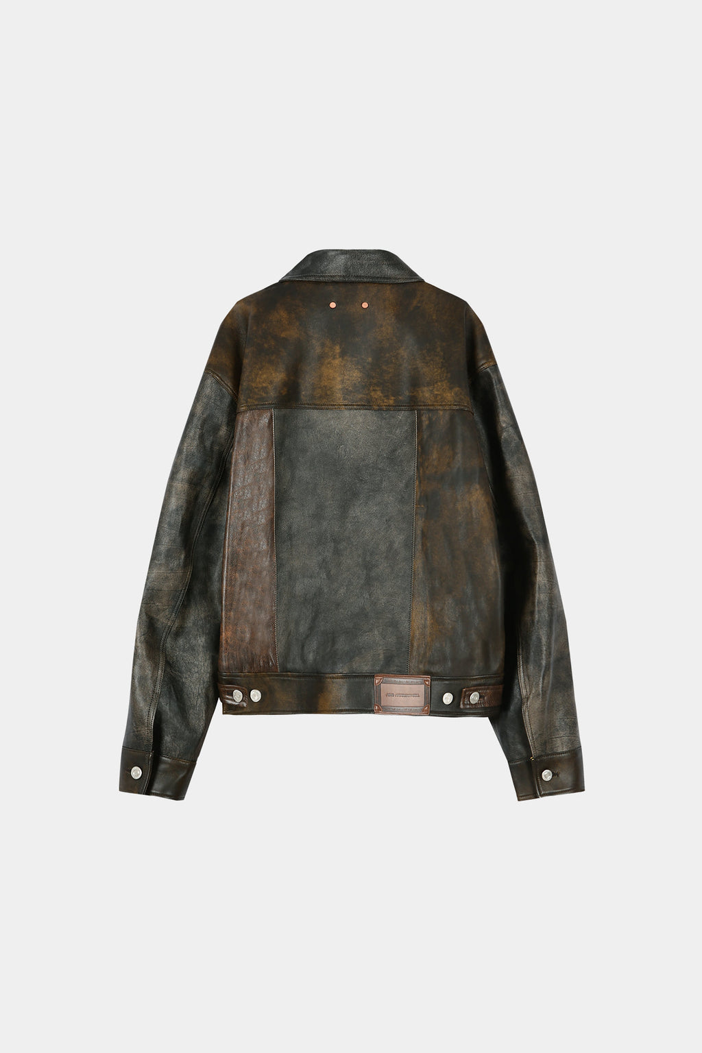 Andersson Bell - Leather Patchwork Trucker Jacket (Brown) product image 11 | TRAB K-Fashion Australia
