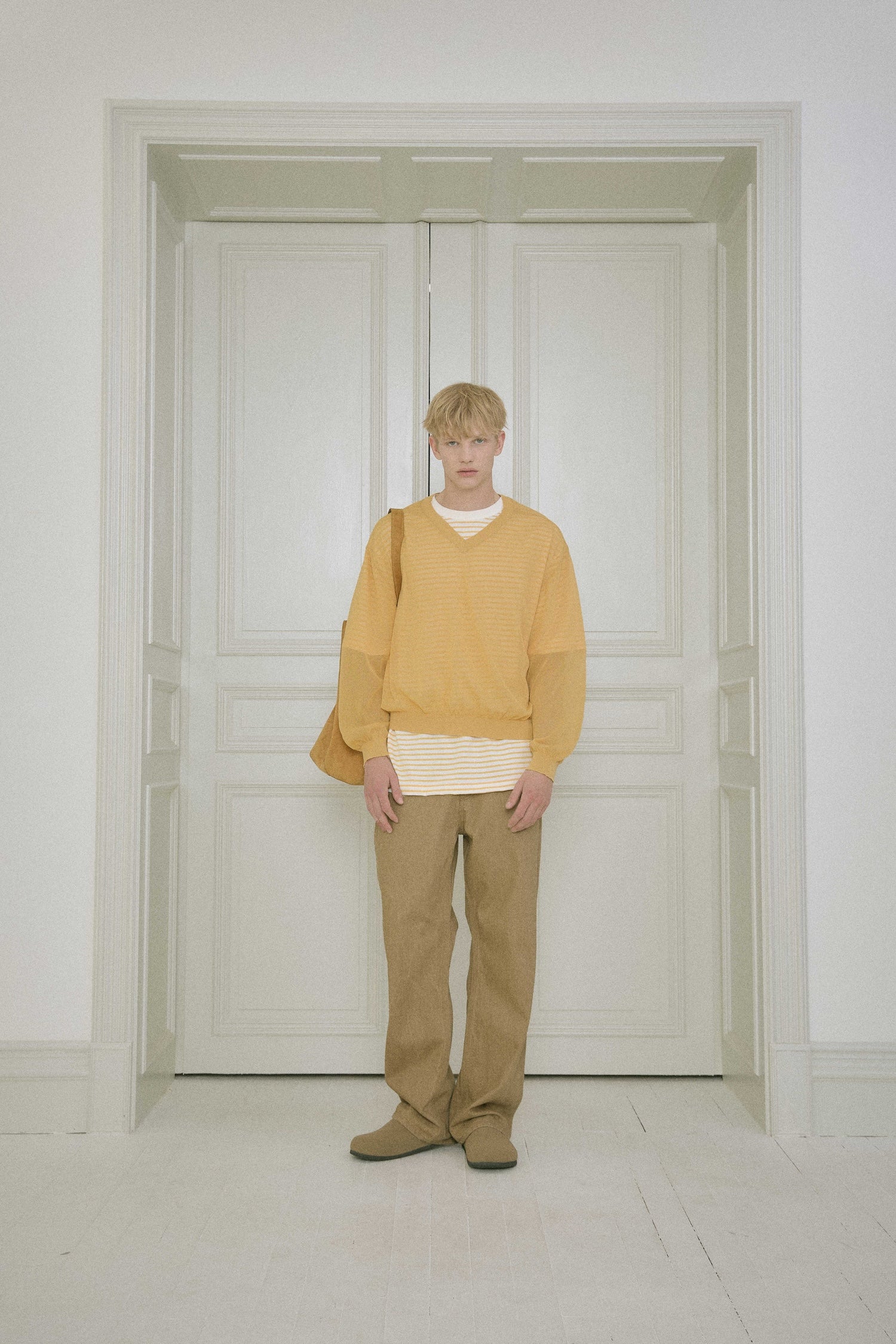 Stu - Straight Selvedge Denim Pants (Beige) product image 5 | TRAB K-Fashion Australia