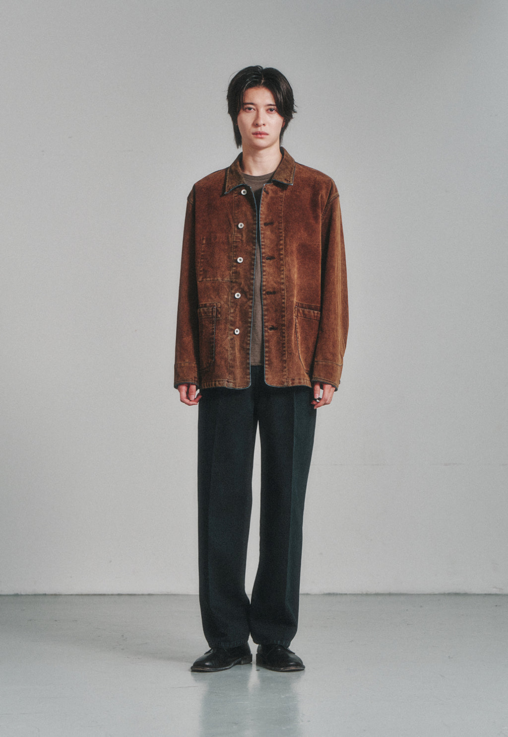 Art if acts - Flocked Denim French Work Jacket (Tobacco Indigo) product image 2 | TRAB K-Fashion Australia