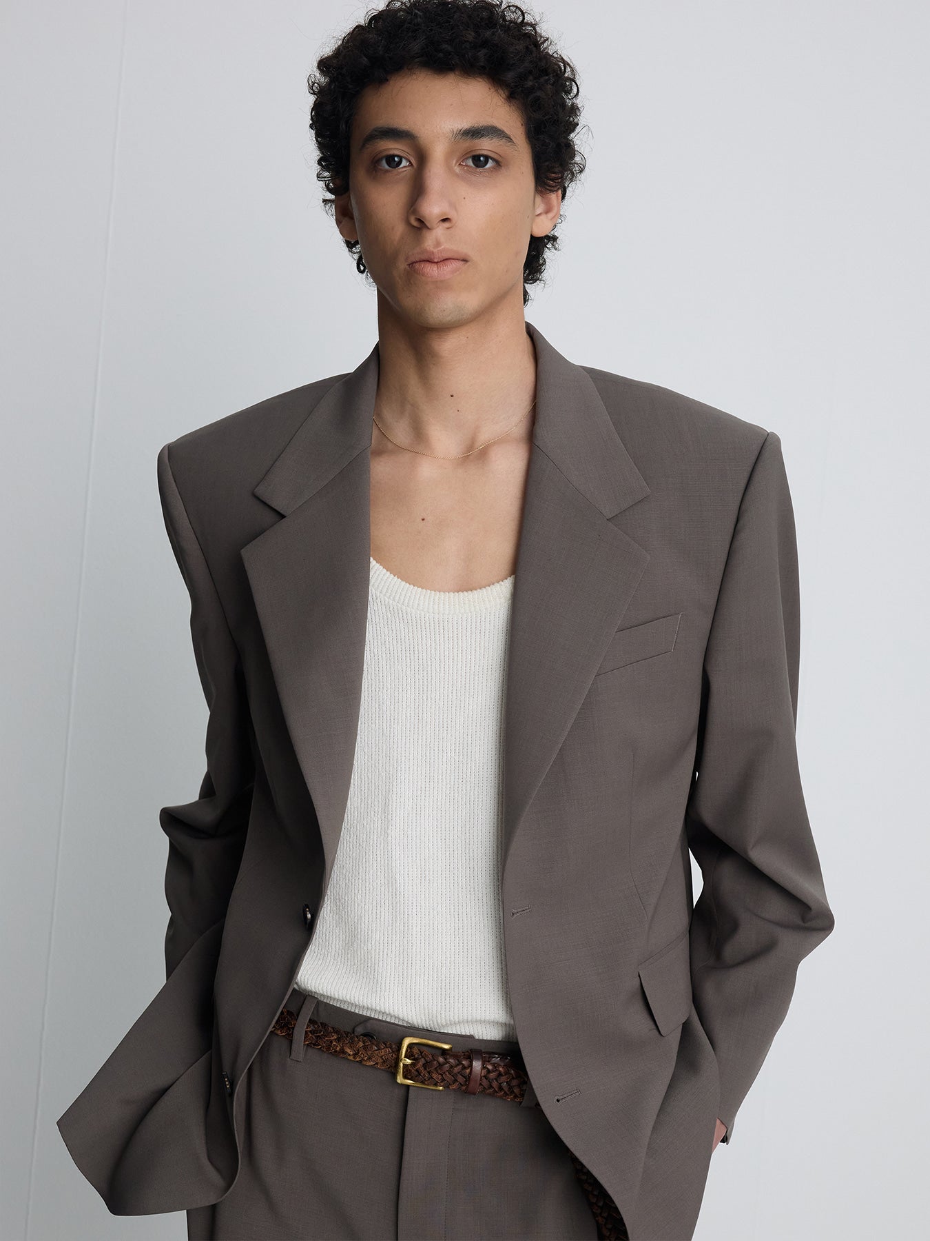 Tonywack - Tropical Wool Relaxed Blazer (Taupe) product image 3 | TRAB K-Fashion Australia