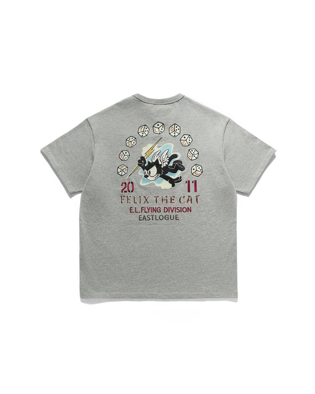 Eastlogue - Felix Flying Division Embroidered T-shirts (Melange Grey) product image 1 | TRAB K-Fashion Australia