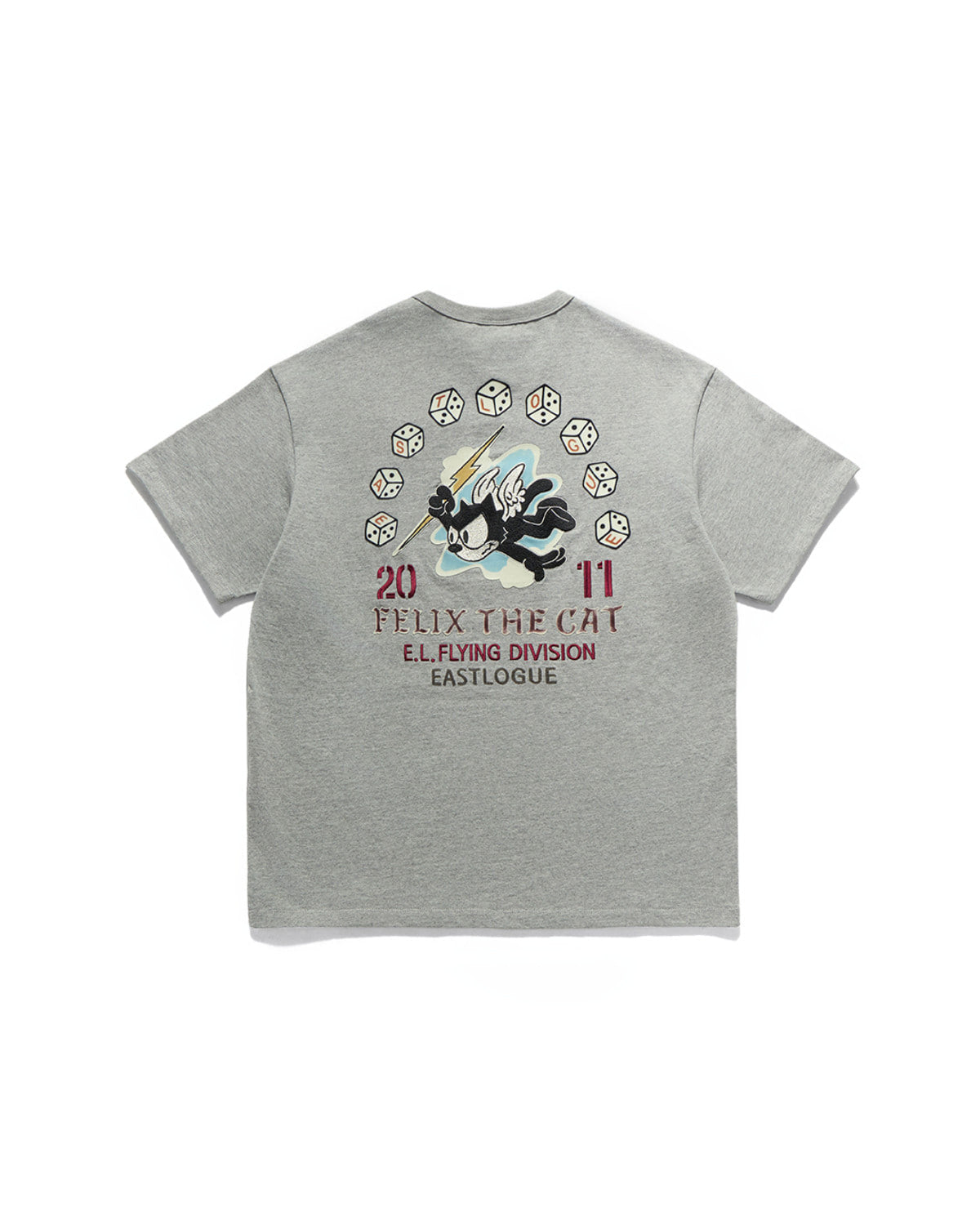 Eastlogue - Felix Flying Division Embroidered T-shirts (Melange Grey) product image 1 | TRAB K-Fashion Australia