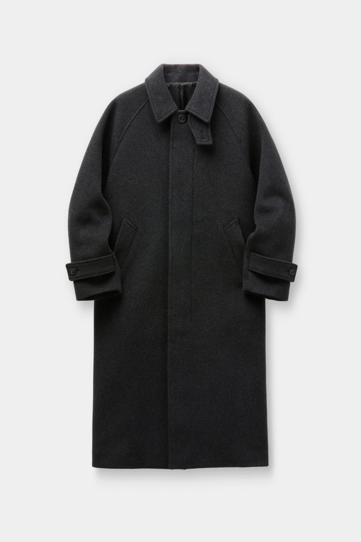Coor - Belandi Cashmere-Blend Balmacaan Coat (Melange Charcoal) product image 1 | TRAB K-Fashion Australia