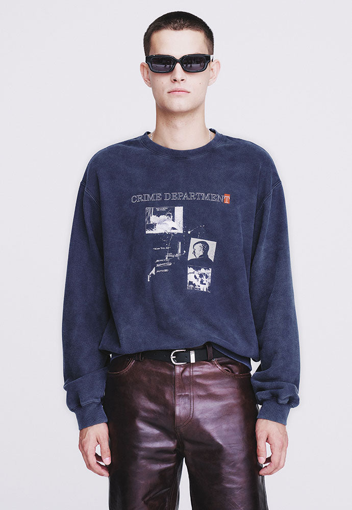 Tonywack - Crime Dept. Garment-Dyeing Sweatshirt (Faded Navy) product image 6 | TRAB K-Fashion Australia